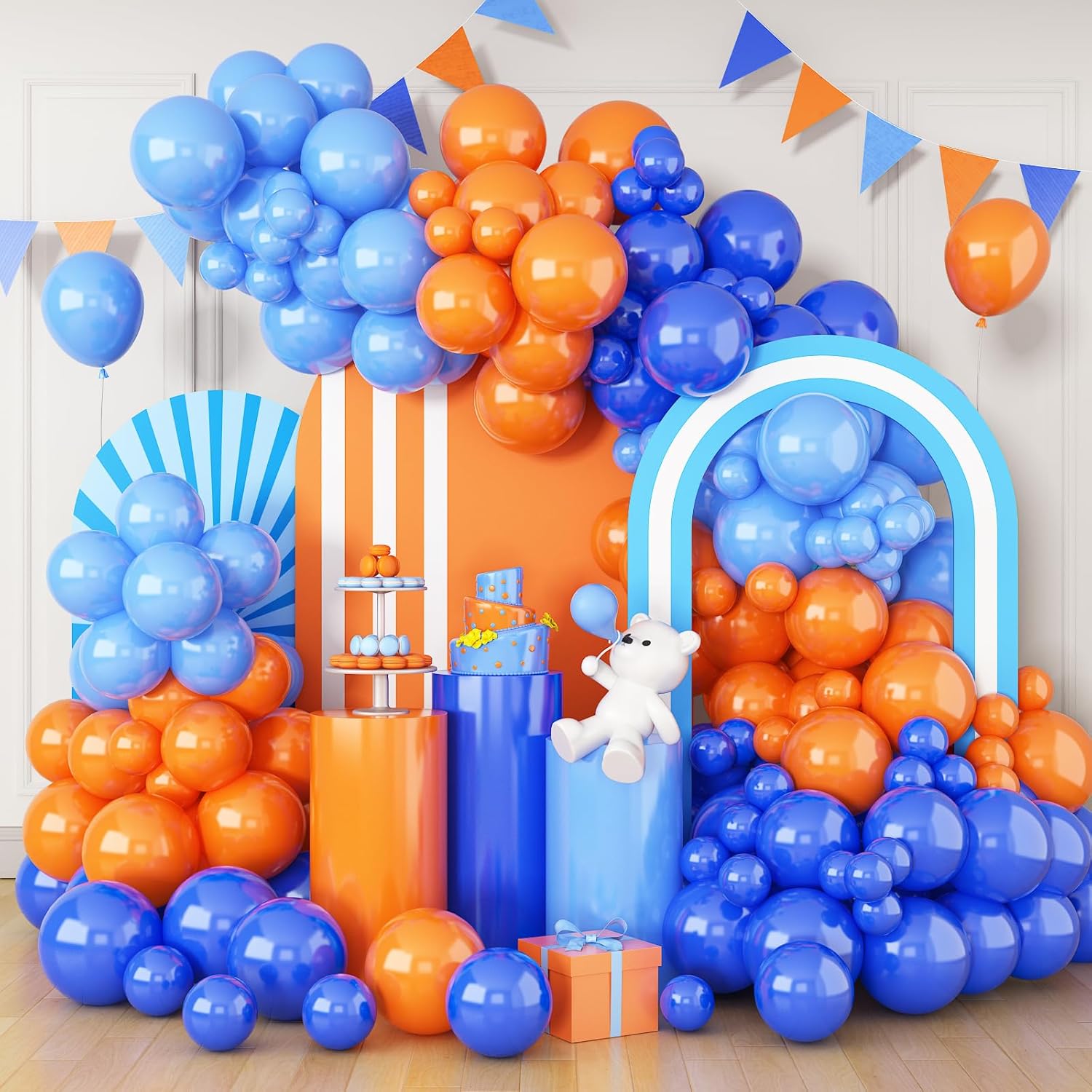 Orange Lighting Decor - Orange Blue Balloon Arch Holiday Decoration