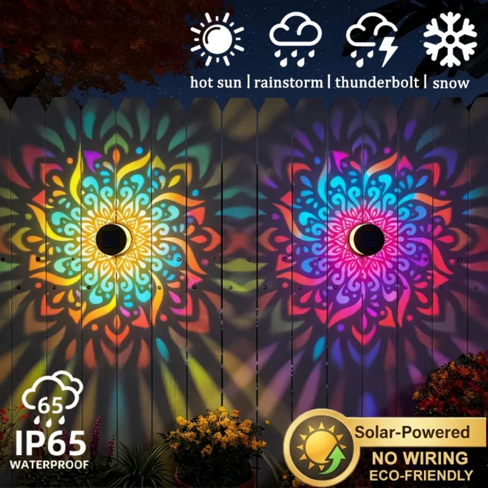 Lighting Metal Wall Decor - Sunflower Mandala Solar Wall Lamp LED