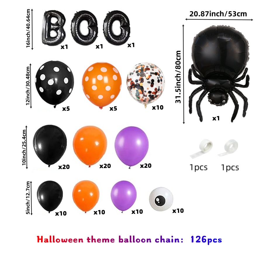126Pcs Halloween Boo Balloon A - огляд і ціна Orange Lighting Decor