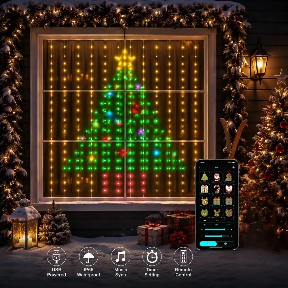 Christmas Light String LED Cur - огляд і ціна Led Lighting Wall Decor