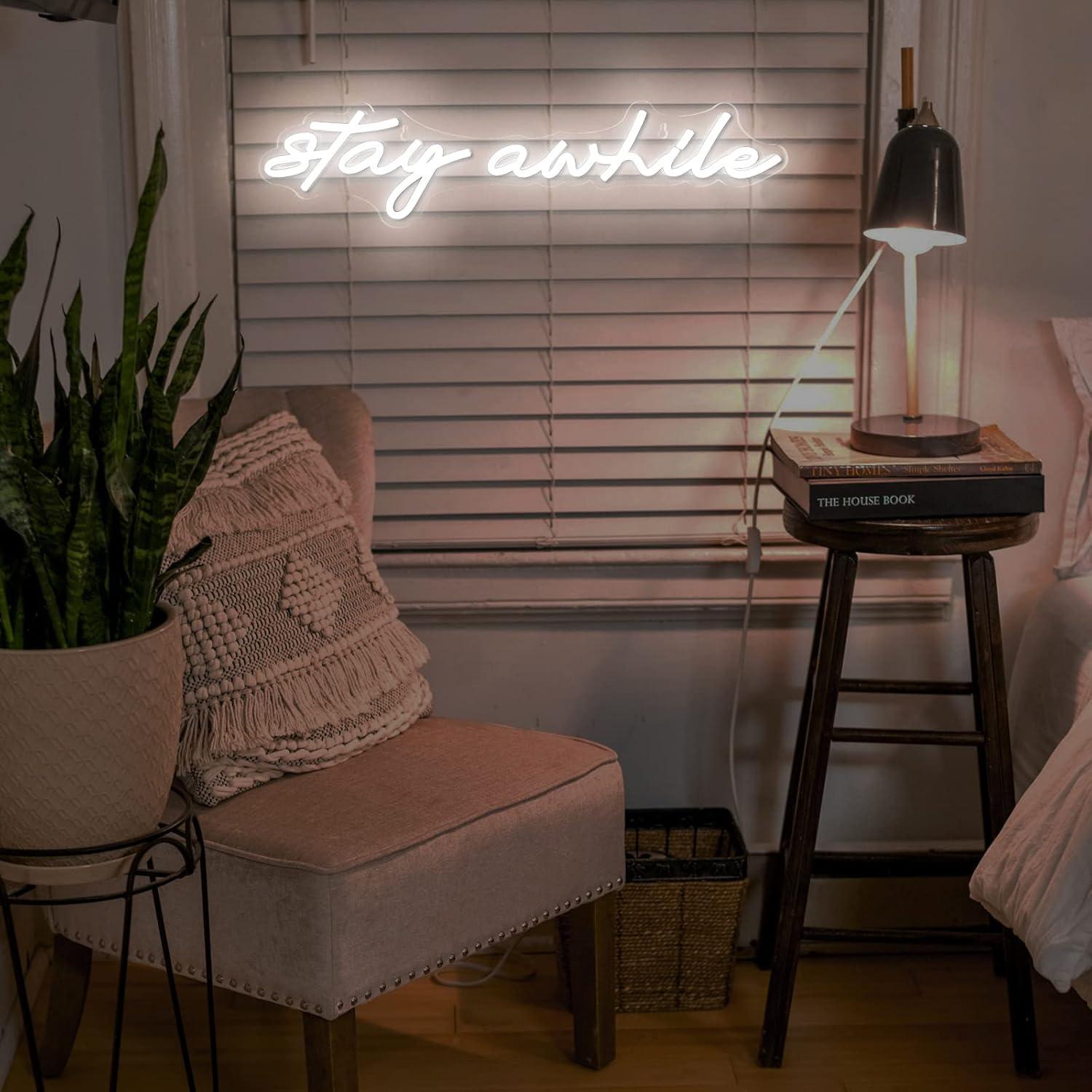 Stay Awhile Neon Signs USB Dim - огляд і ціна Led Lighting Wall Decor