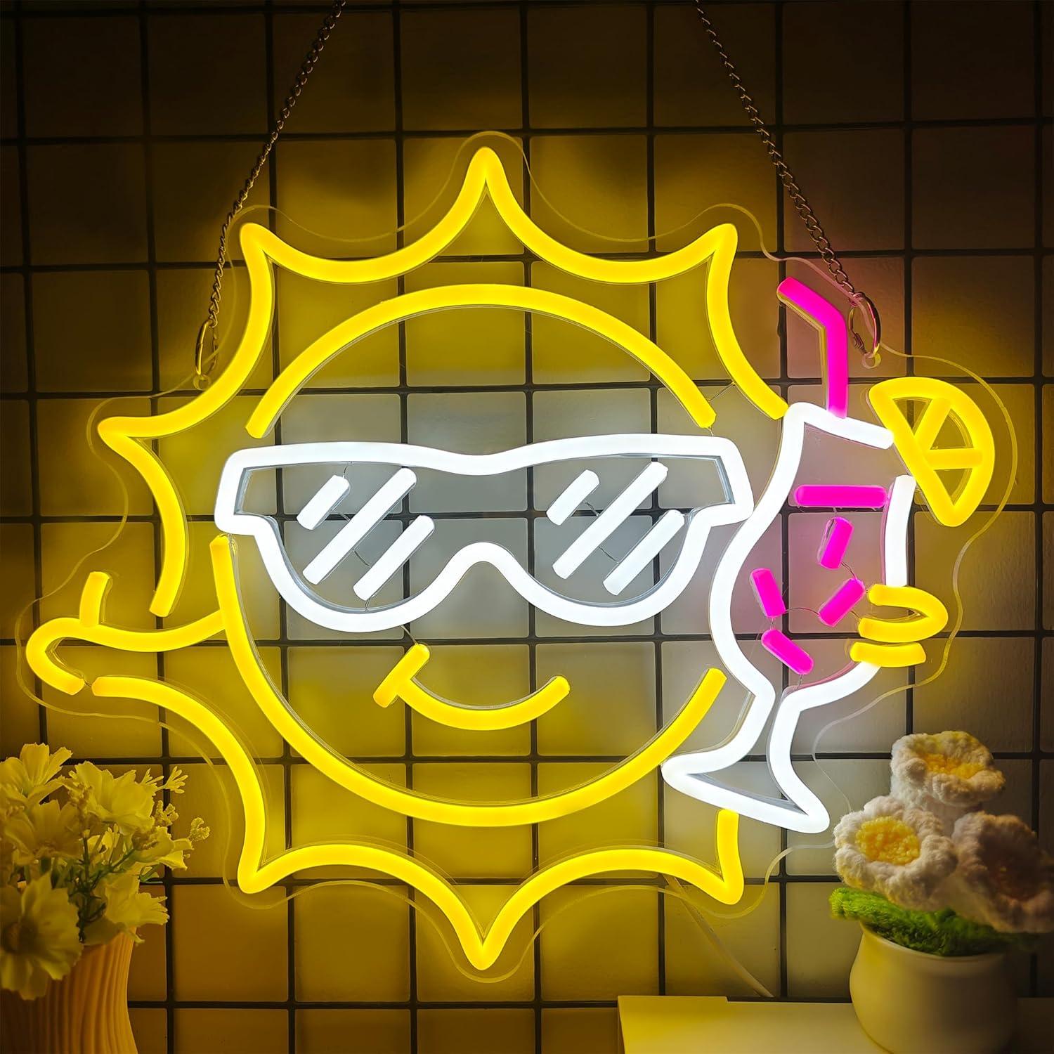 Bar Neon Sign Sun Glasses USB  - огляд і ціна Led Lighting Wall Decor