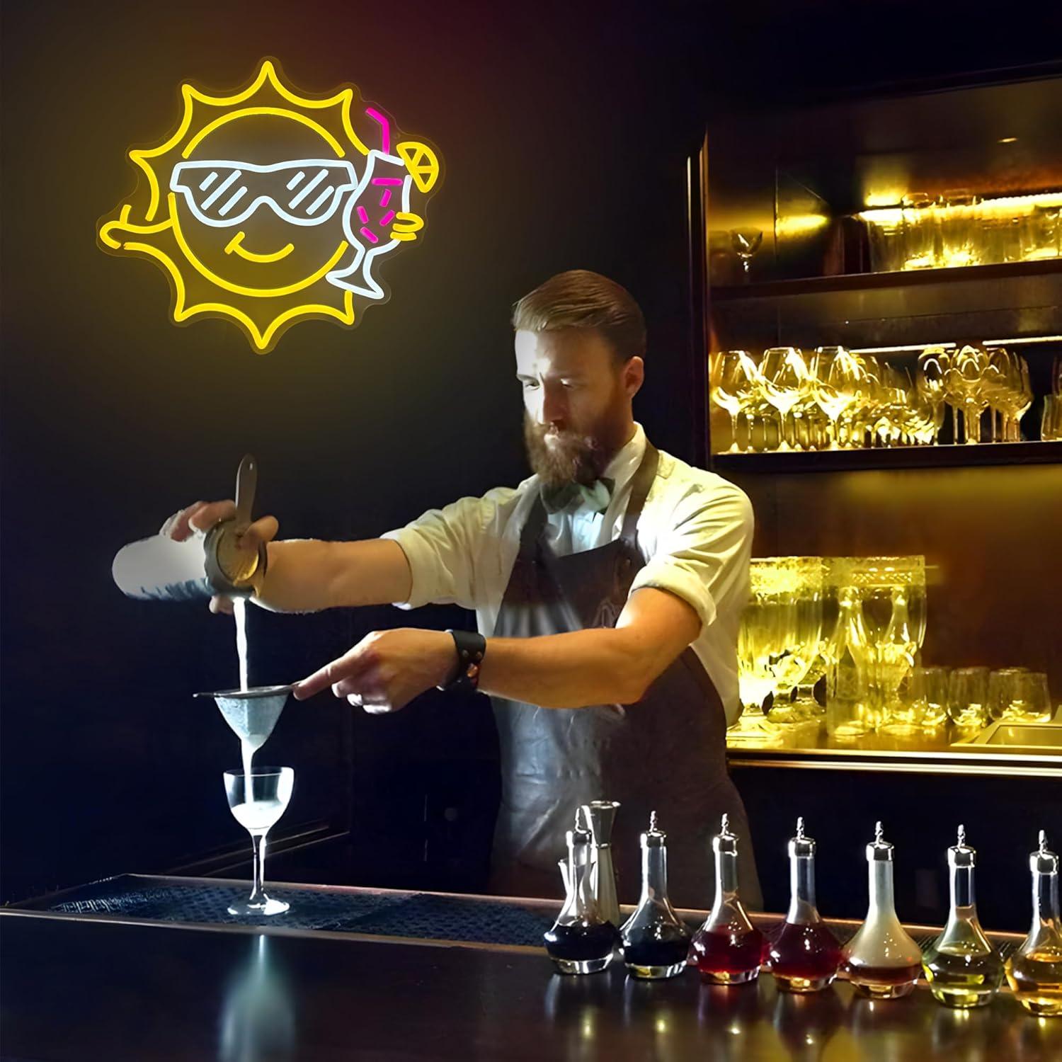 Bar Neon Sign Sun Glasses USB  - огляд і ціна Led Lighting Wall Decor