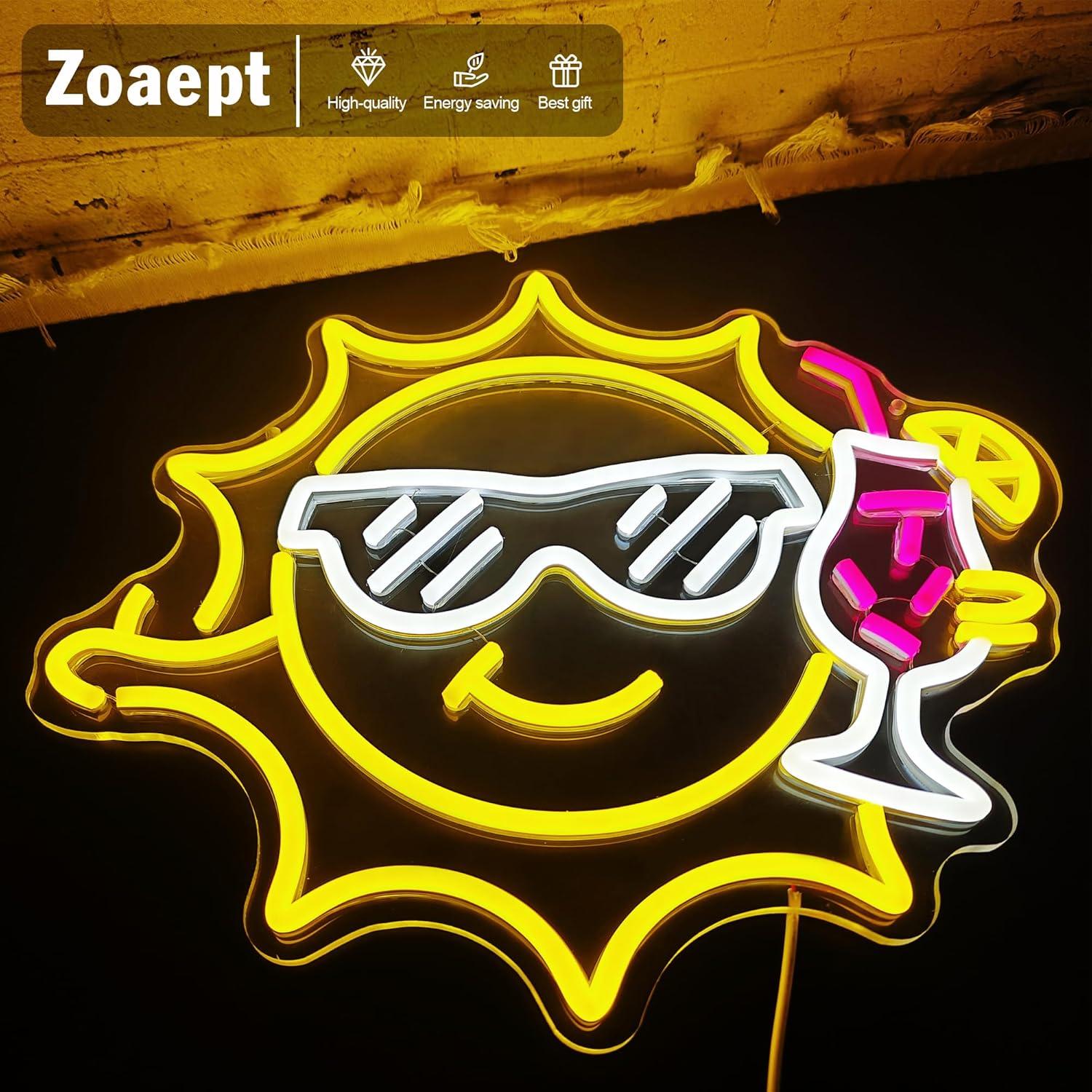 Bar Neon Sign Sun Glasses USB  - огляд і ціна Led Lighting Wall Decor