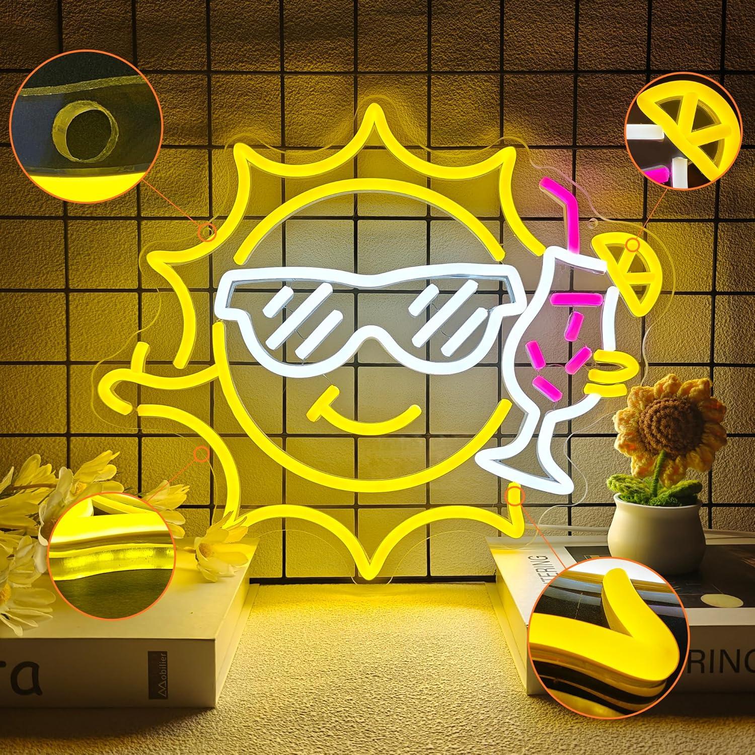 Bar Neon Sign Sun Glasses USB  - огляд і ціна Led Lighting Wall Decor