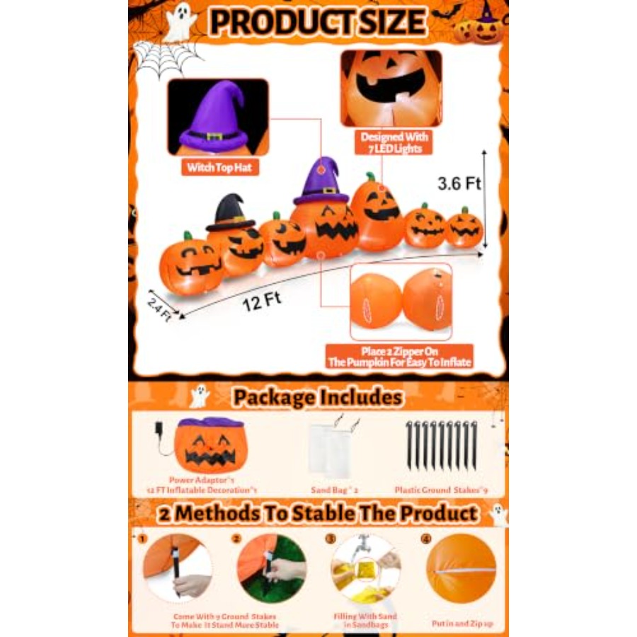 Outdoor Halloween inflatable p - огляд і ціна Orange Lighting Decor