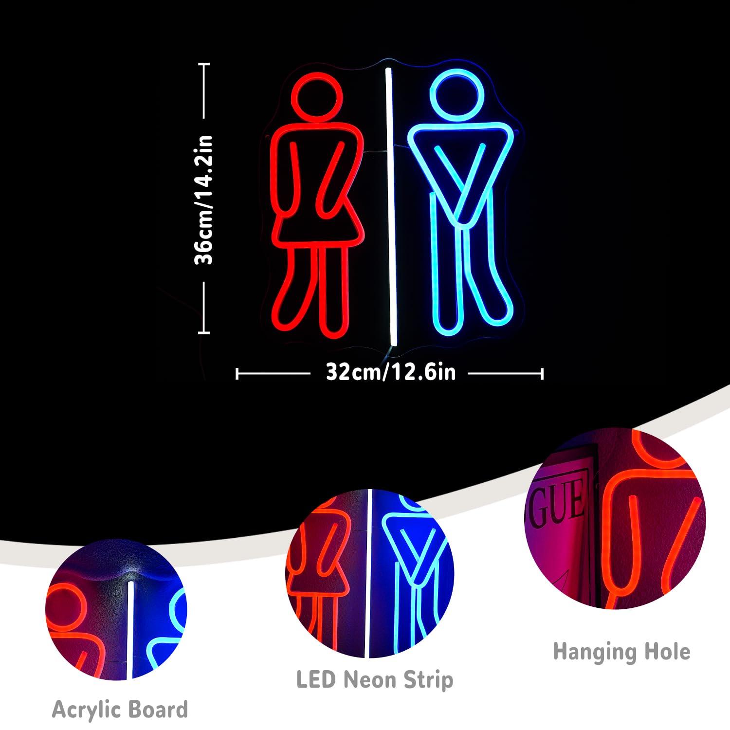 Restroom Neon Signs Toilets US - огляд і ціна Lighting Decor Bedroom