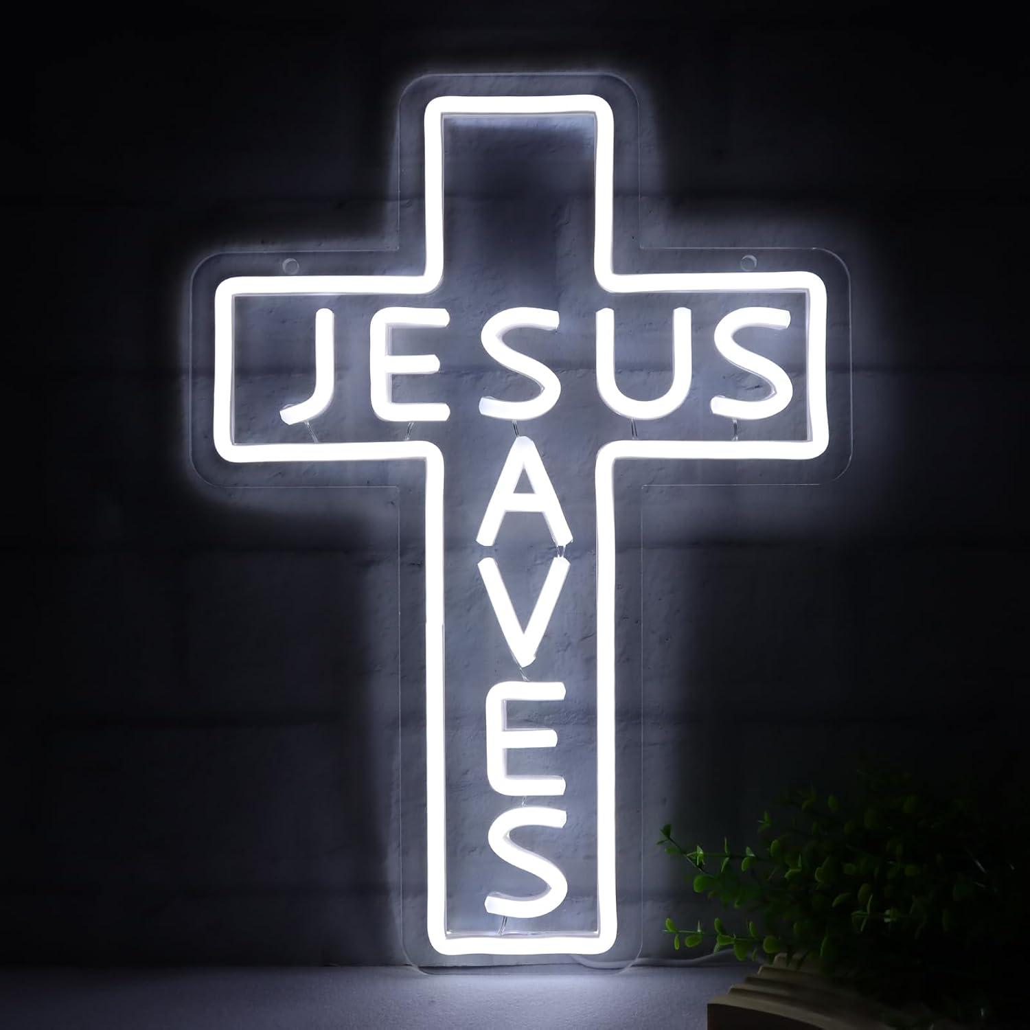 Jesus Saves Cross Neon Signs U - огляд і ціна Led Lighting Wall Decor