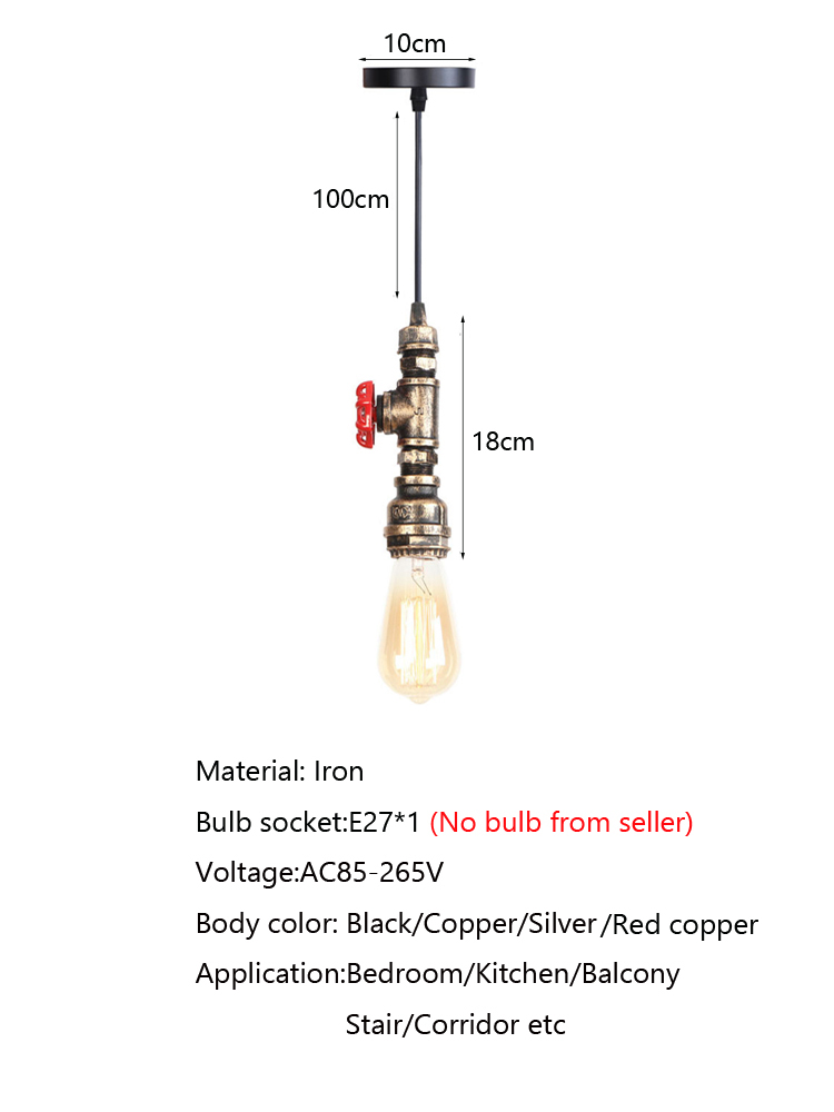 Retro Loft Industry Wind Water - огляд і ціна Lighting Metal Wall Decor