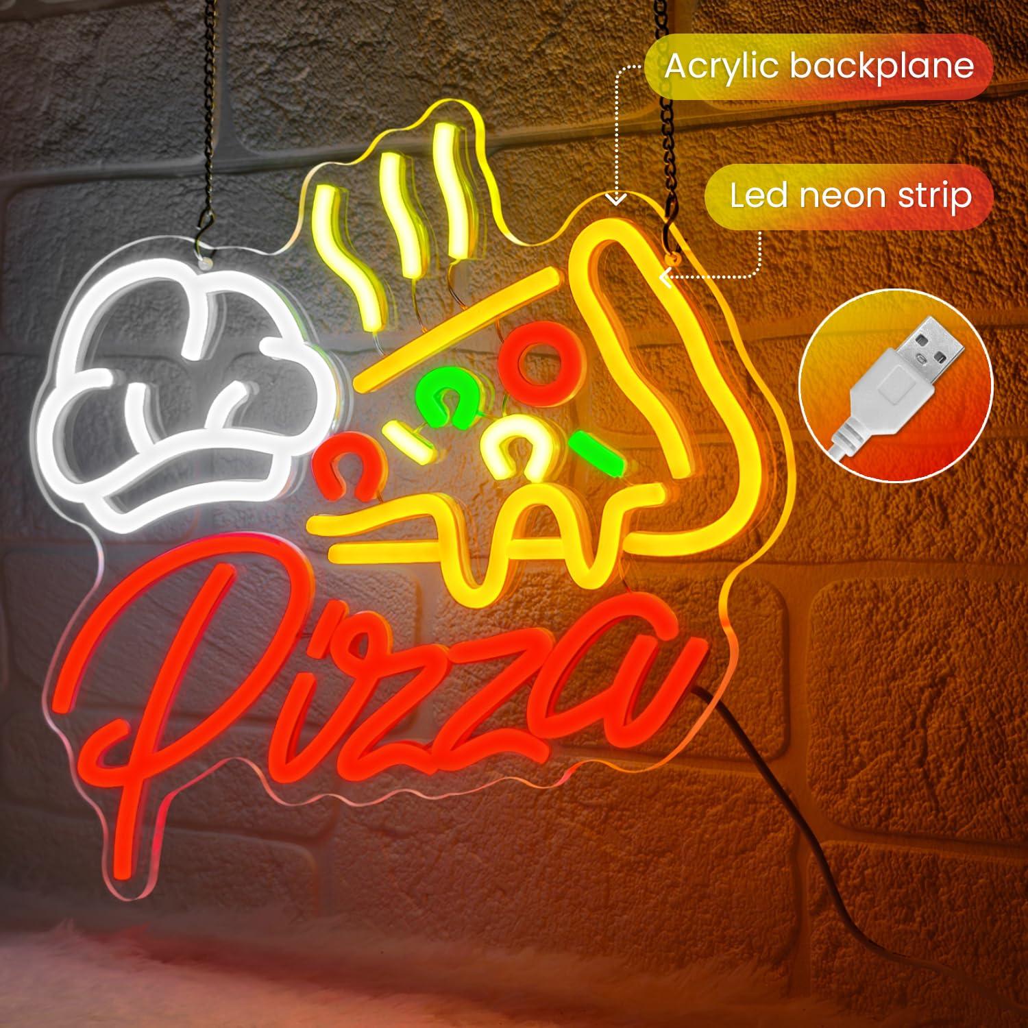 Pizza Neon Sign Colorful Pizza - огляд і ціна Led Lighting Wall Decor