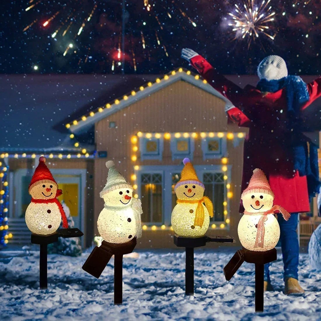 Christmas Snowman Solar Garden - огляд і ціна Lighting Christmas Decor